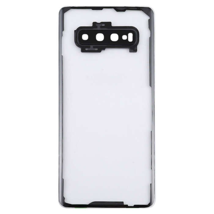 For Samsung Galaxy S10+ SM-G9750 G975F Transparent Battery Back Cover with Camera Lens Cover (Tra...