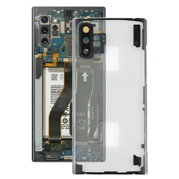 For Samsung Galaxy Note 10+ N975 N9750 Transparent Battery Back Cover with Camera Lens Cover (Tra...