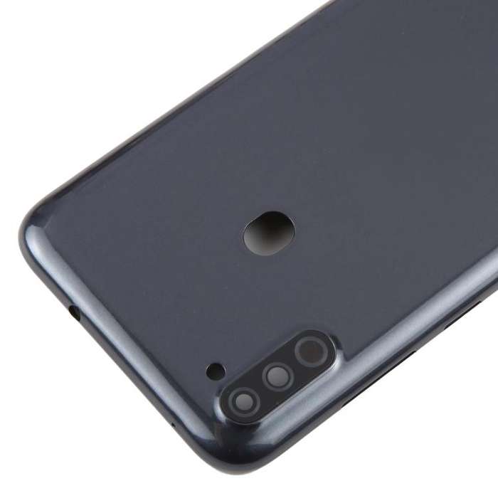 For Samsung Galaxy A11 SM-A115F Back Cover with Camera Lens Cover (Black)