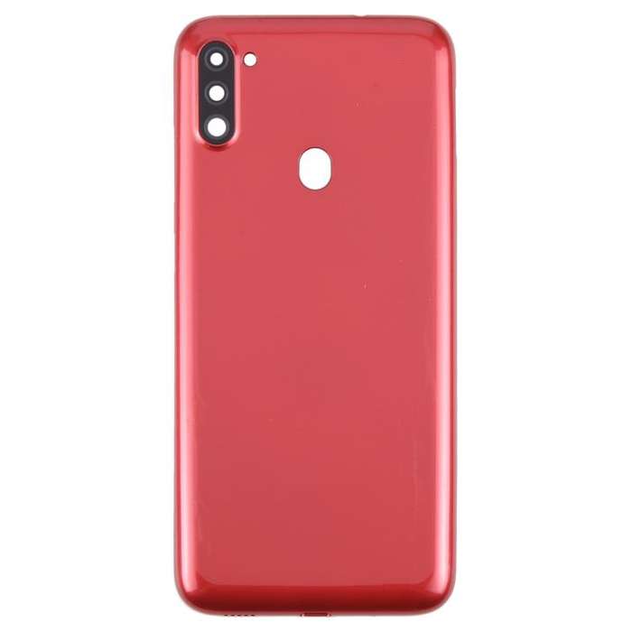 For Samsung Galaxy A11 SM-A115F Back Cover with Camera Lens Cover(Red)