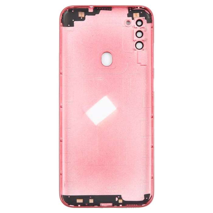 For Samsung Galaxy A11 SM-A115F Back Cover with Camera Lens Cover(Red)