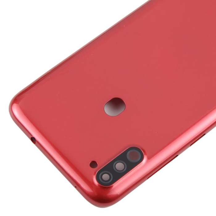 For Samsung Galaxy A11 SM-A115F Back Cover with Camera Lens Cover(Red)