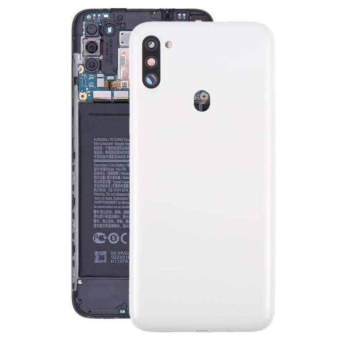 For Samsung Galaxy A11 SM-A115F Back Cover with Camera Lens Cover(White)