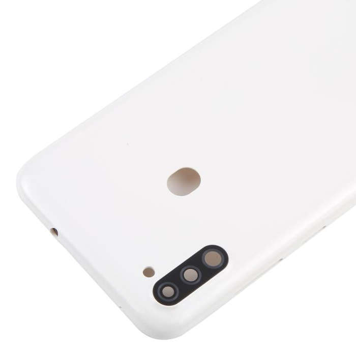 For Samsung Galaxy A11 SM-A115F Back Cover with Camera Lens Cover(White)