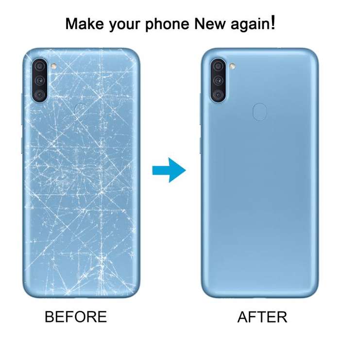 For Samsung Galaxy A11 SM-A115F Back Cover with Camera Lens Cover(White)