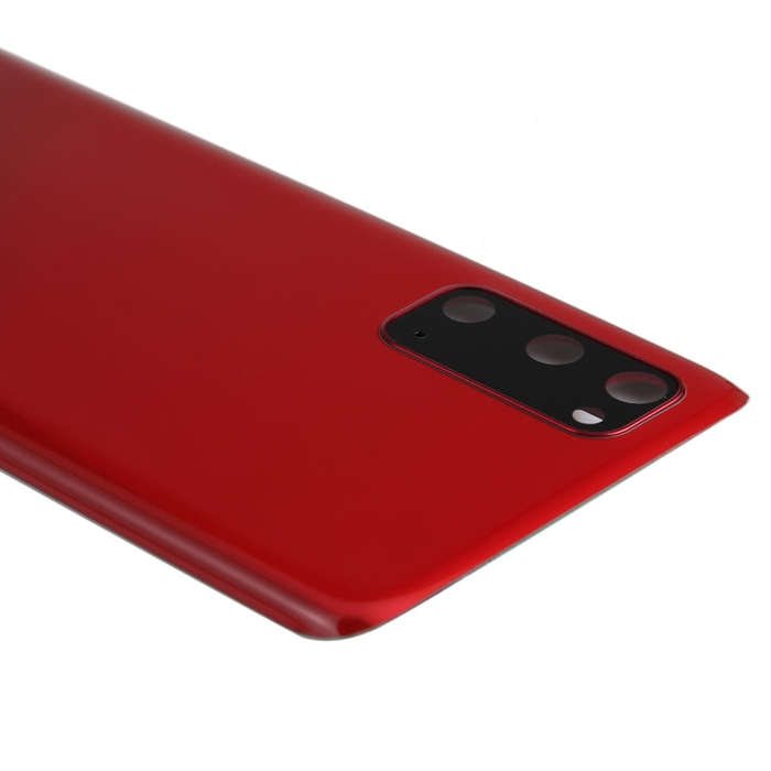 For Samsung Galaxy S20 Battery Back Cover with Camera Lens Cover(Red)