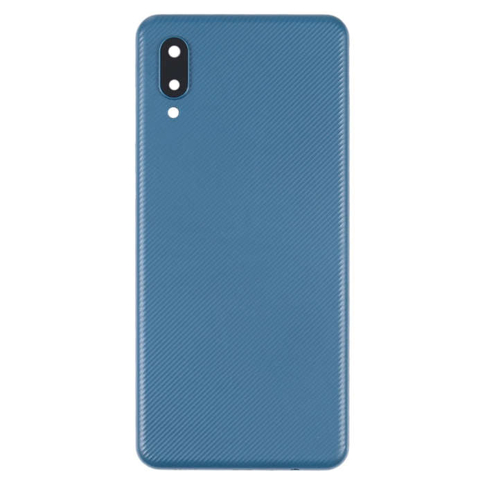For Samsung Galaxy A02 Battery Back Cover with Camera Lens Cover (Blue)