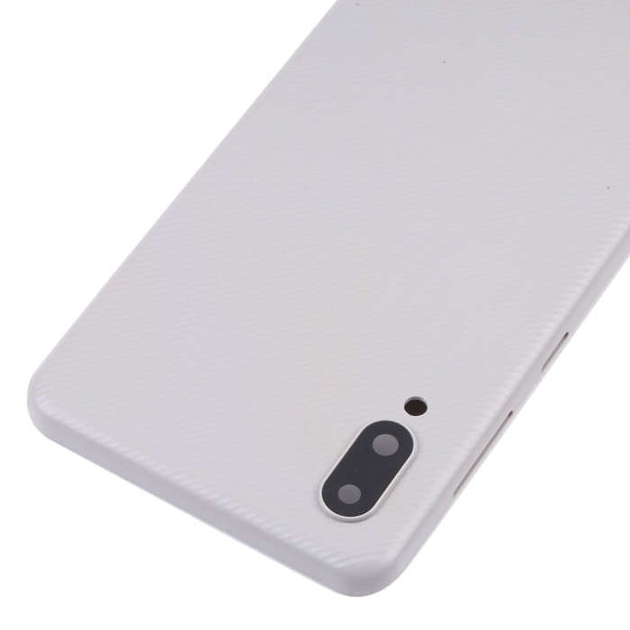 For Samsung Galaxy A02 Battery Back Cover with Camera Lens Cover (White)