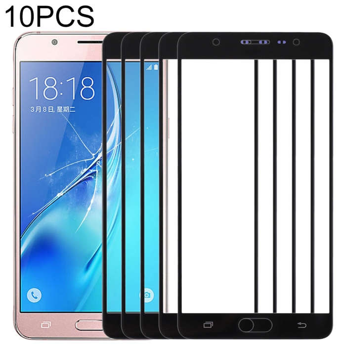 For Samsung Galaxy J7 Max 10pcs Front Screen Outer Glass Lens (Black)