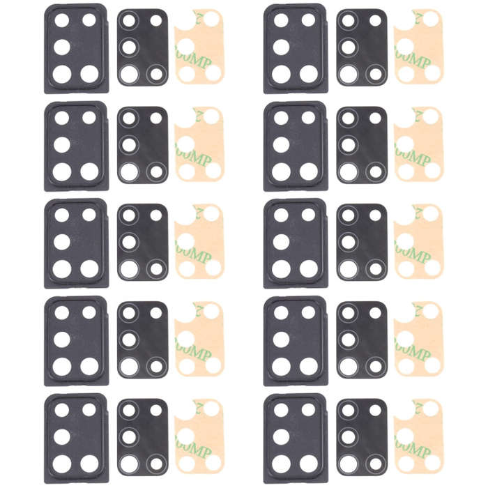For Samsung Galaxy A21s SM-A217 10pcs Camera Lens Cover (Black)