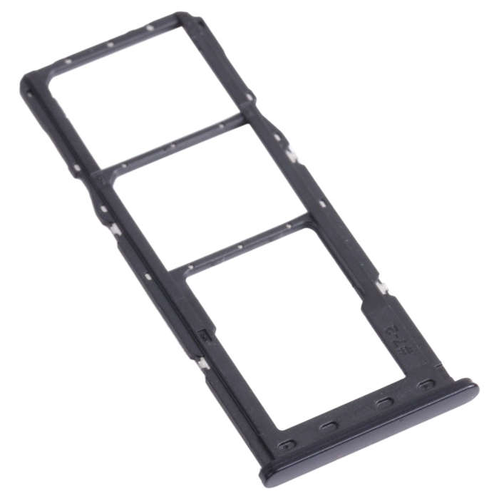 For Samsung Galaxy A22 SM-A225 SIM Card Tray + SIM Card Tray + Micro SD Card Tray (Black)