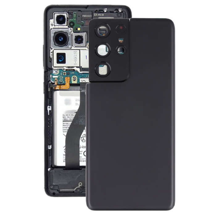 For Samsung Galaxy S21 Ultra 5G Battery Back Cover with Camera Lens Cover (Black)