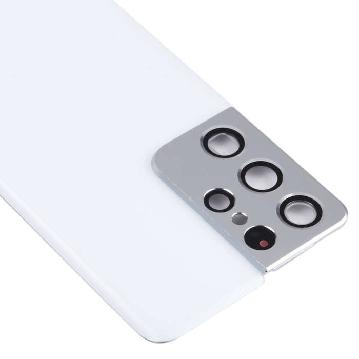 For Samsung Galaxy S21 Ultra 5G Battery Back Cover with Camera Lens Cover (White)