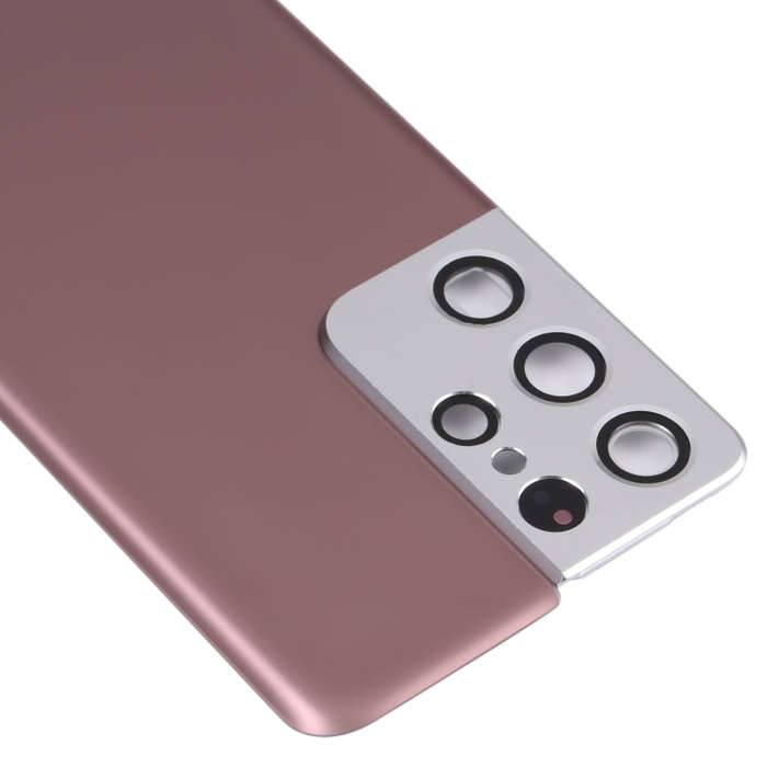 For Samsung Galaxy S21 Ultra 5G Battery Back Cover with Camera Lens Cover (Brown)