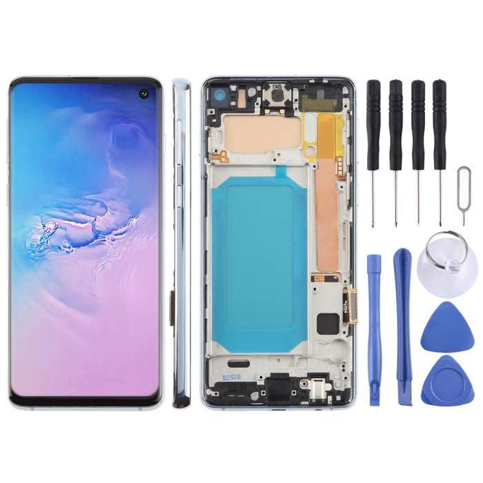 For Samsung Galaxy S10 4G SM-G973F 6.05 inch TFT LCD Screen Digitizer Full Assembly with Frame, N...