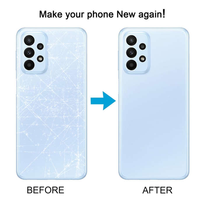 For Samsung Galaxy A23 4G SM-A235F Original Battery Back Cover with Camera Lens Cover(Blue)
