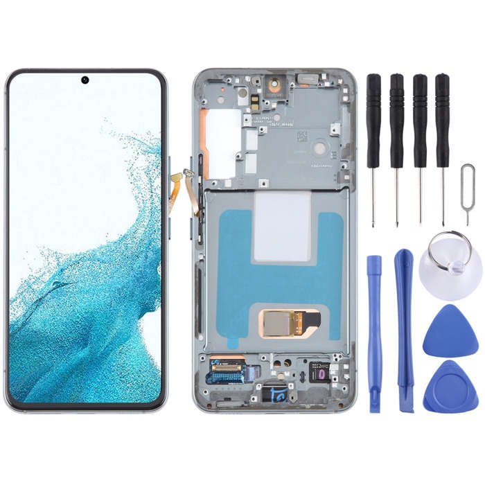 For Samsung Galaxy S22 5G SM-S901B Original LCD Screen Digitizer Full Assembly with Frame (Green)