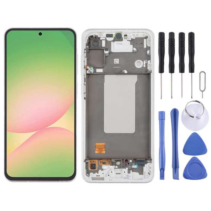 For Samsung Galaxy A56 SM-A566B Original LCD Screen Digitizer Full Assembly with Frame (Silver)