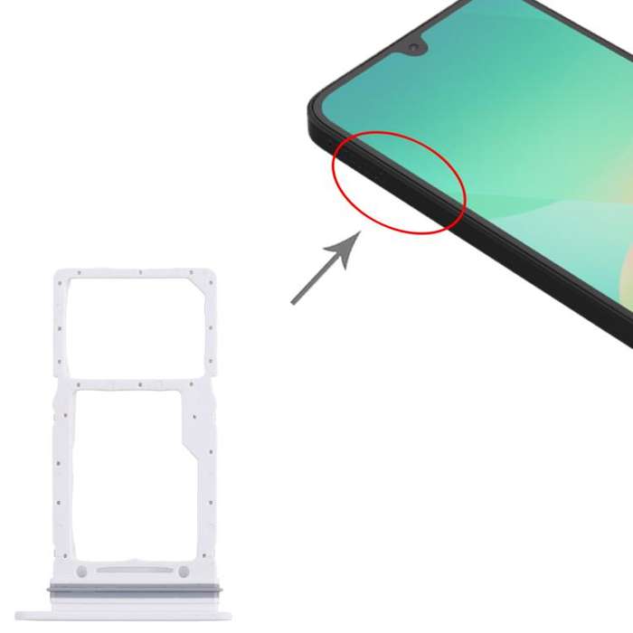 For Samsung Galaxy A26 SM-A266U Original SIM + Micro SD Card Tray (Silver)