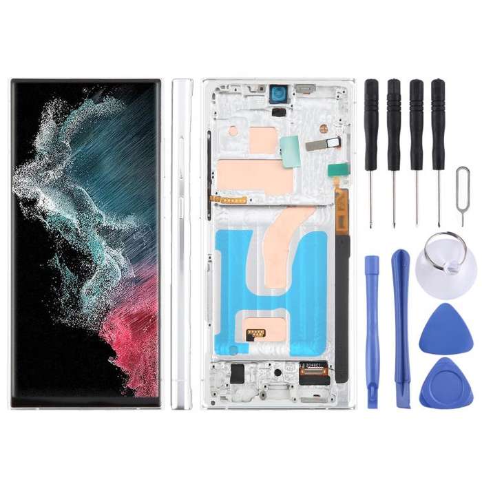 For Samsung Galaxy S22 Ultra SM-S908B 6.72 inch TFT LCD Screen Digitizer Full Assembly with Frame...