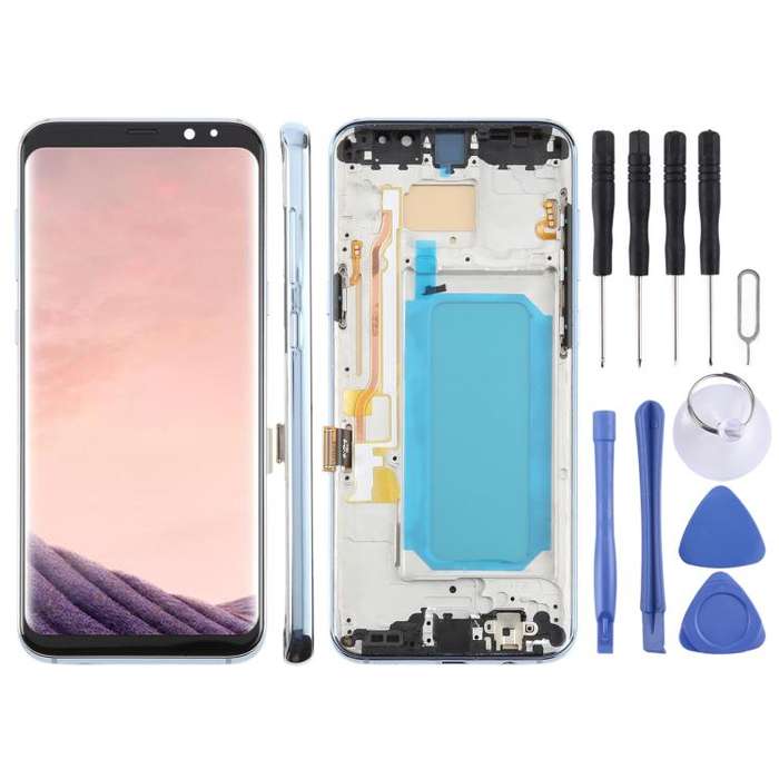 For Samsung Galaxy S8+ SM-G955F 6.18 inch TFT LCD Screen Digitizer Full Assembly with Frame (Blue)