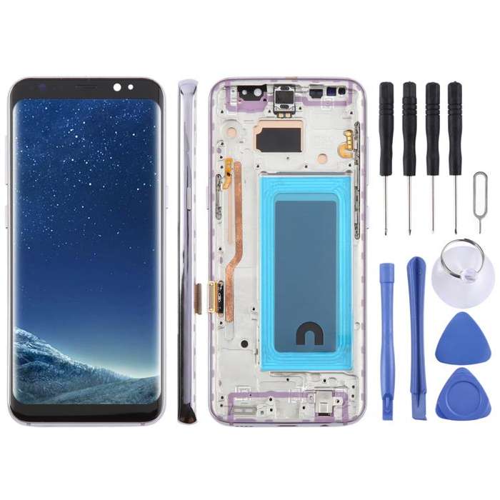 For Samsung Galaxy S8 SM-G950F 5.7 inch TFT LCD Screen Digitizer Full Assembly with Frame (Purple)