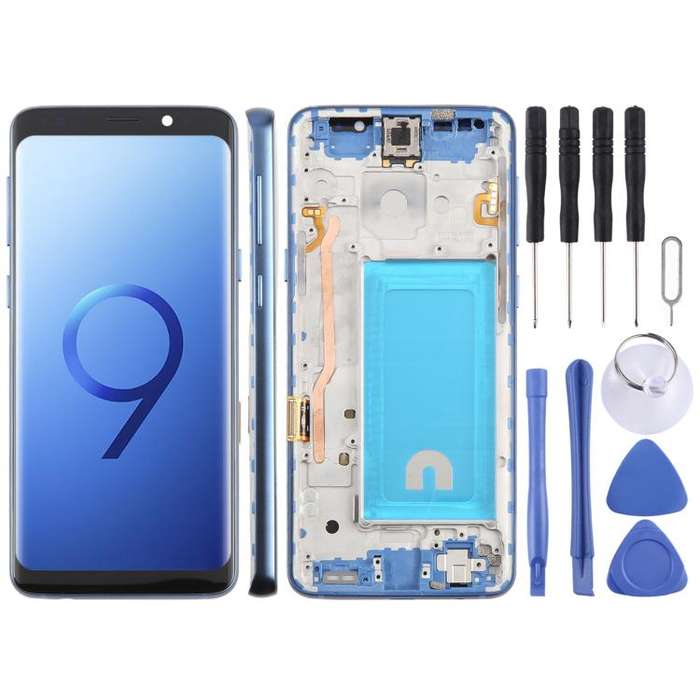 For Samsung Galaxy S9 SM-G960F 5.7 inch TFT LCD Screen Digitizer Full Assembly with Frame (Blue)
