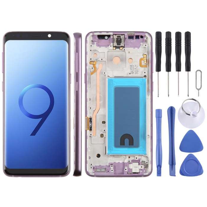 For Samsung Galaxy S9 SM-G960F 5.7 inch TFT LCD Screen Digitizer Full Assembly with Frame (Purple)
