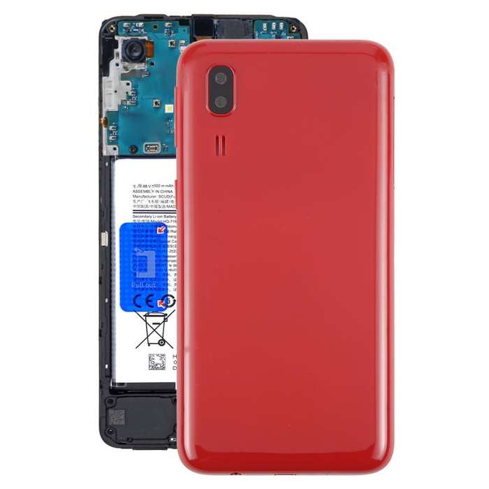 For Samsung Galaxy A2 Core SM-A260F Back Cover with Camera Lens Cover(Red)