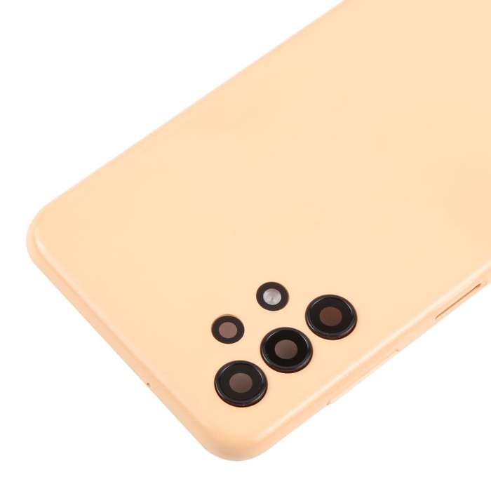 For Samsung Galaxy A13 SM-A135F Back Cover with Camera Lens Cover(Orange)