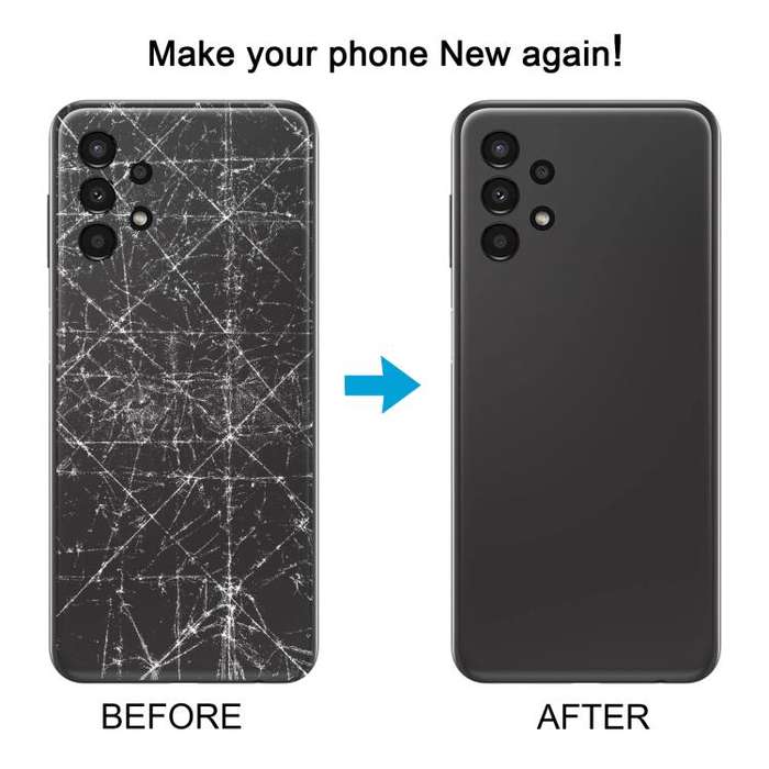 For Samsung Galaxy A13 SM-A135F Back Cover with Camera Lens Cover(Black)
