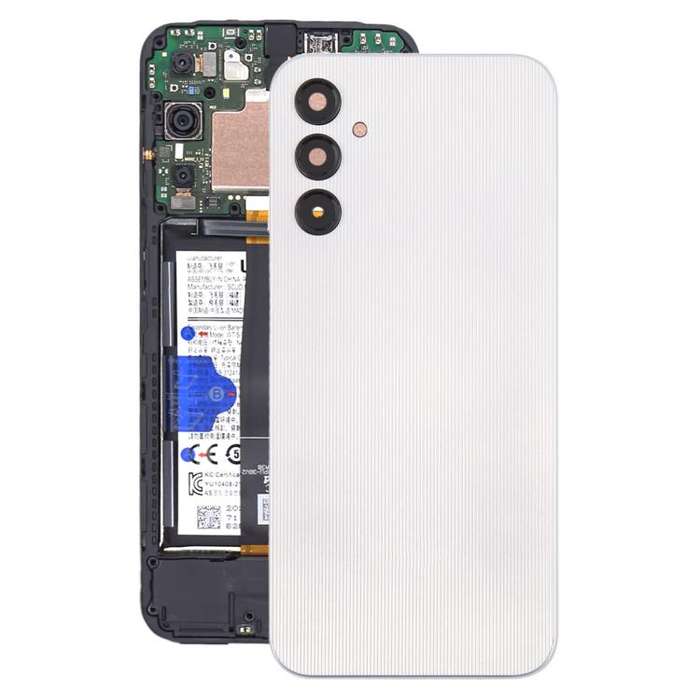 For Samsung Galaxy A14 SM-A145F Back Cover with Camera Lens Cover(Silver)