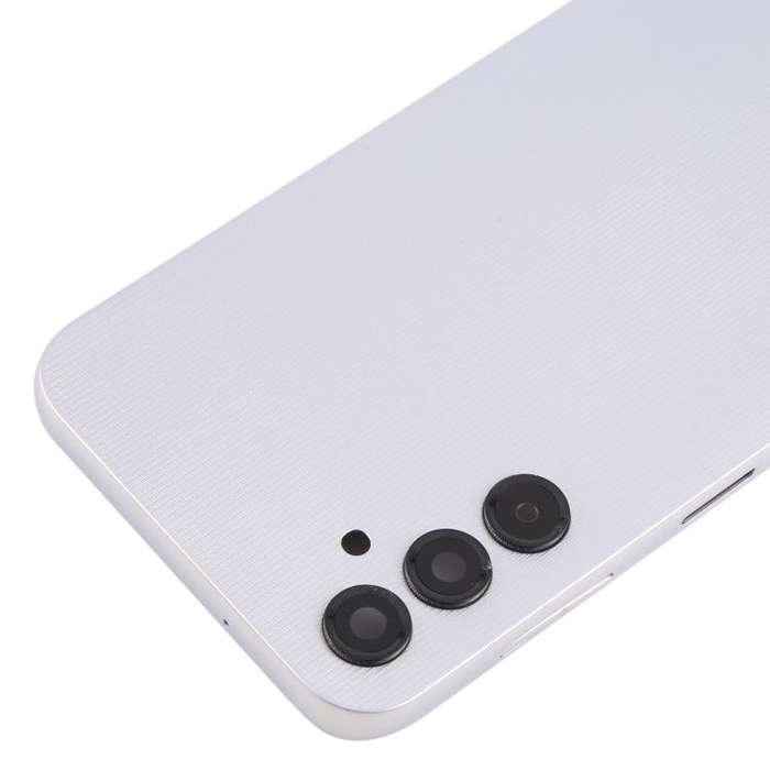 For Samsung Galaxy A14 SM-A145F Back Cover with Camera Lens Cover(Silver)