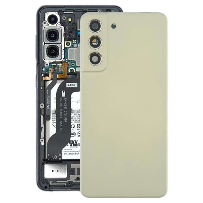 For Samsung Galaxy S21 FE SM-G990B Back Cover with Camera Lens Cover(Green)