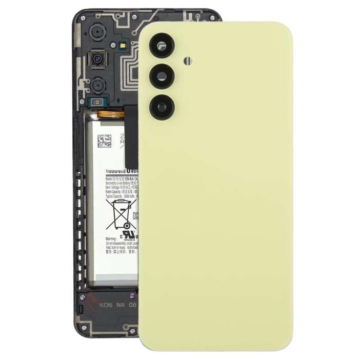 For Samsung Galaxy A15 SM-A155F Back Cover with Camera Lens Cover(Yellow)