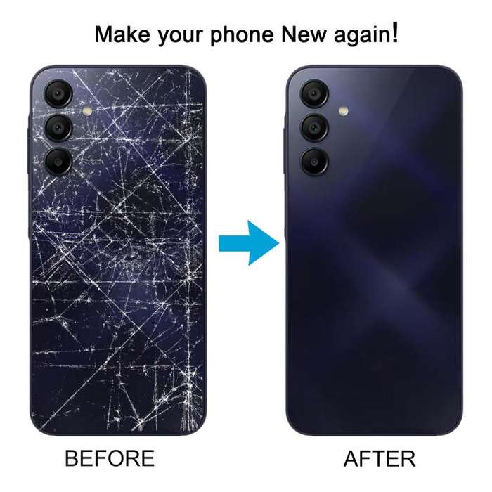 For Samsung Galaxy A15 SM-A155F Back Cover with Camera Lens Cover(Black)