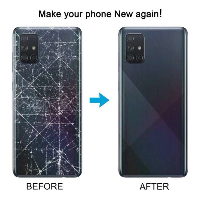 For Samsung Galaxy A71 4G SM-A715F Back Cover(Black)