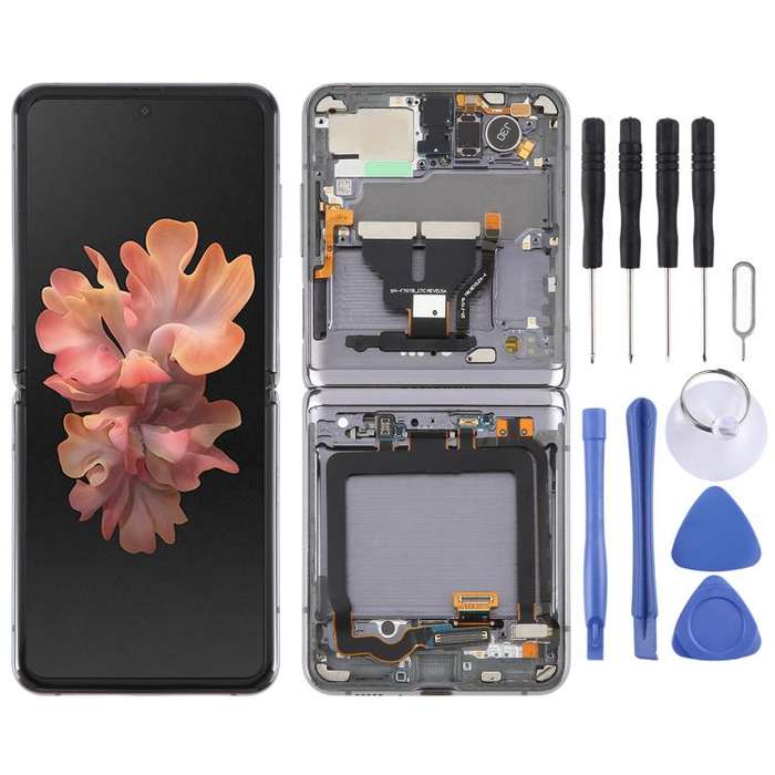 For Samsung Galaxy Z Flip 5G SM-F707 LCD Screen Digitizer Full Assembly with Frame (Grey)