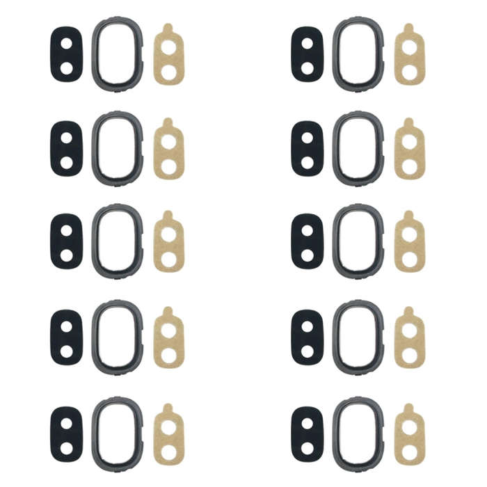 For Galaxy J4, J400F/DS, J400G/DS 10pcs Back Camera Bezel with Lens Cover & Adhesive (Black)