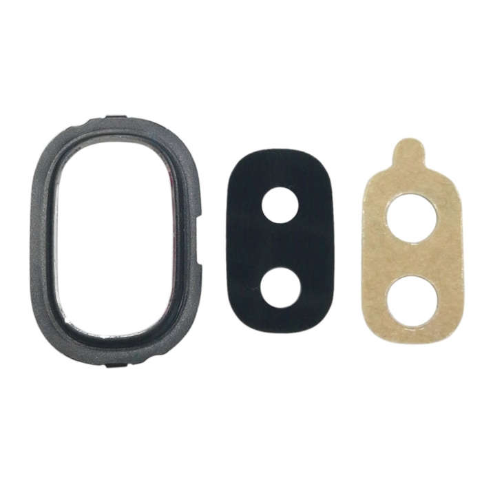 For Galaxy J4, J400F/DS, J400G/DS 10pcs Back Camera Bezel with Lens Cover & Adhesive (Black)