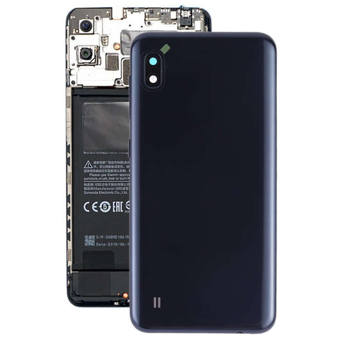 For Galaxy A10 SM-A105F/DS, SM-A105G/DS Battery Back Cover with Camera Lens & Side Keys (Black)