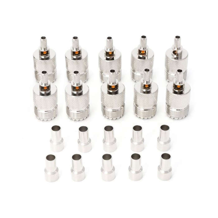 10 PCS UHF Female Jack SO239 Crimped RF Connector Coaxial Adapter for 2.5mm&#160;RG316 /&#160;RG1...