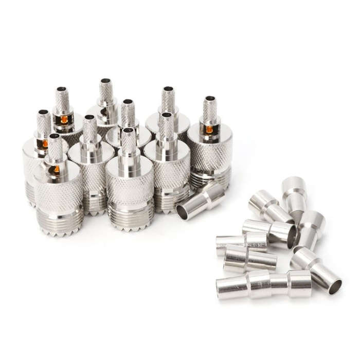10 PCS UHF Female Jack SO239 Crimped RF Connector Coaxial Adapter for 2.5mm&#160;RG316 /&#160;RG1...