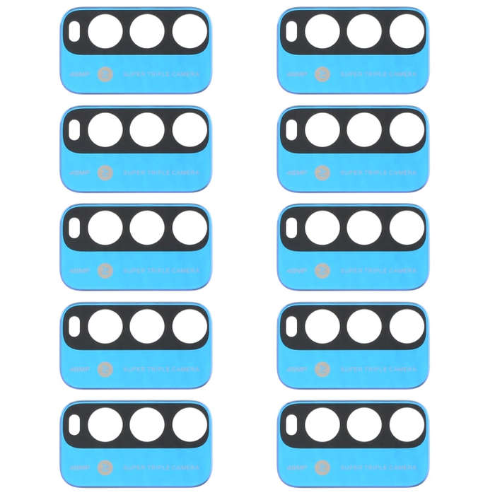 10 PCS Back Camera Lens for Xiaomi Redmi Note 9 4G M2010J19SC (Blue)
