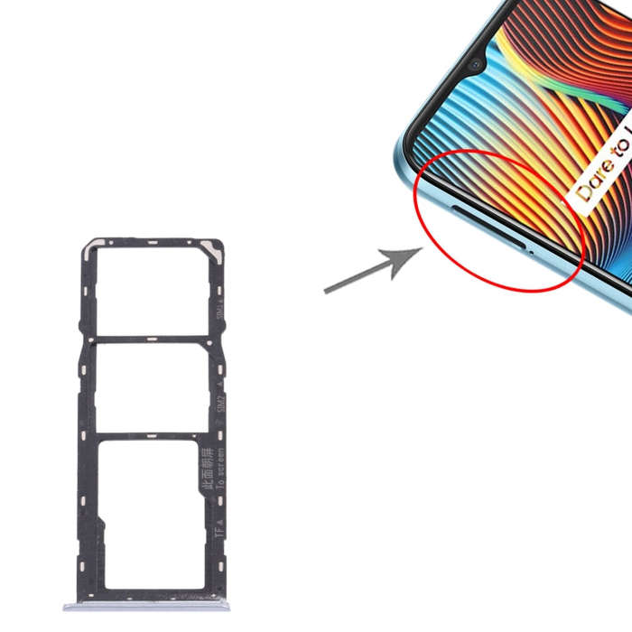For OPPO Realme Narzo 20  SIM Card Tray + SIM Card Tray + Micro SD Card Tray (Silver)