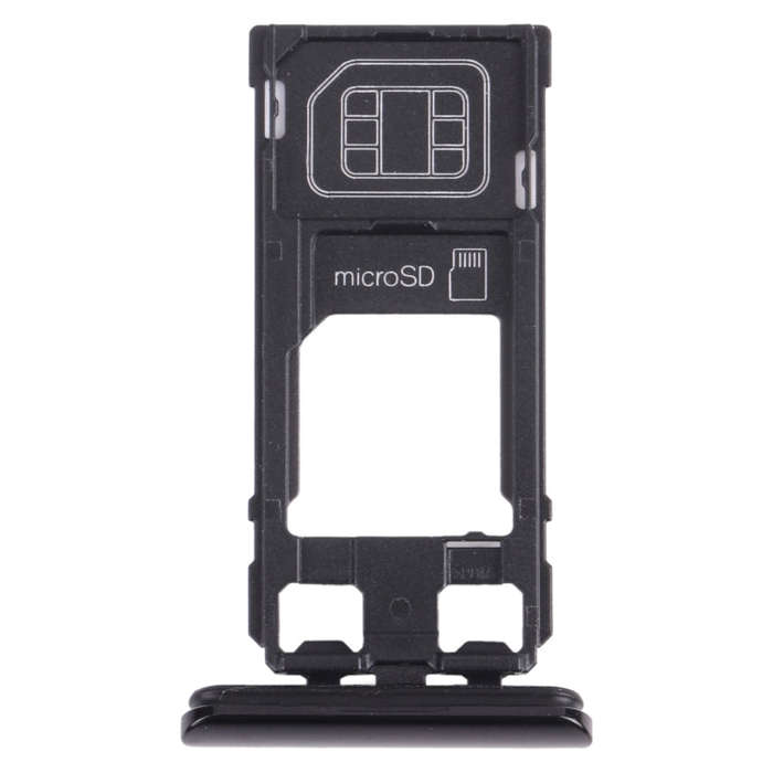SIM Card Tray + Micro SD Card Tray for Sony Xperia 1 / Xperia XZ4 (Black)