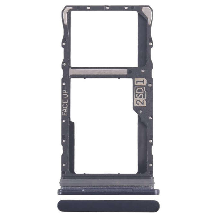 For Motorola Moto G50 SIM Card Tray + Micro SD Card Tray (Black)