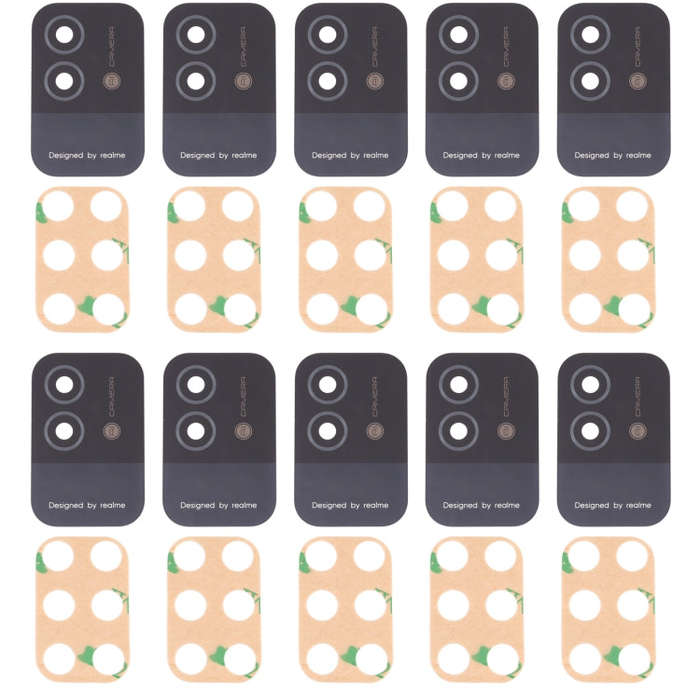 For OPPO Realme Narzo 50i RMX3235 10pcs Back Camera Lens (Black)