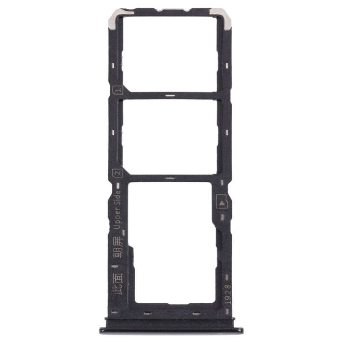 For vivo Y11s V2028 SIM Card Tray + SIM Card Tray + Micro SD Card Tray (Black)