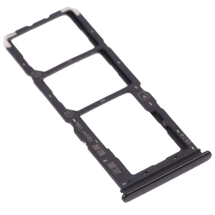 For vivo Y11s V2028 SIM Card Tray + SIM Card Tray + Micro SD Card Tray (Black)